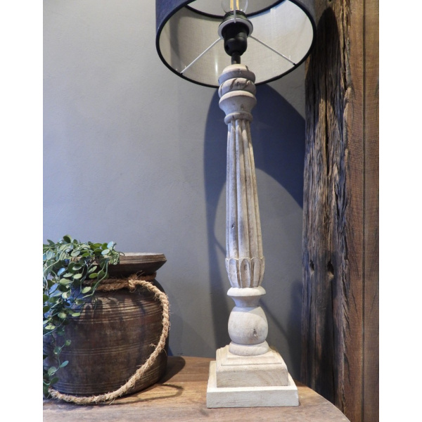 Landelijke houten lampenvoet 50cm: zonder lampenkap | Erve Smit Landelijke decoratie